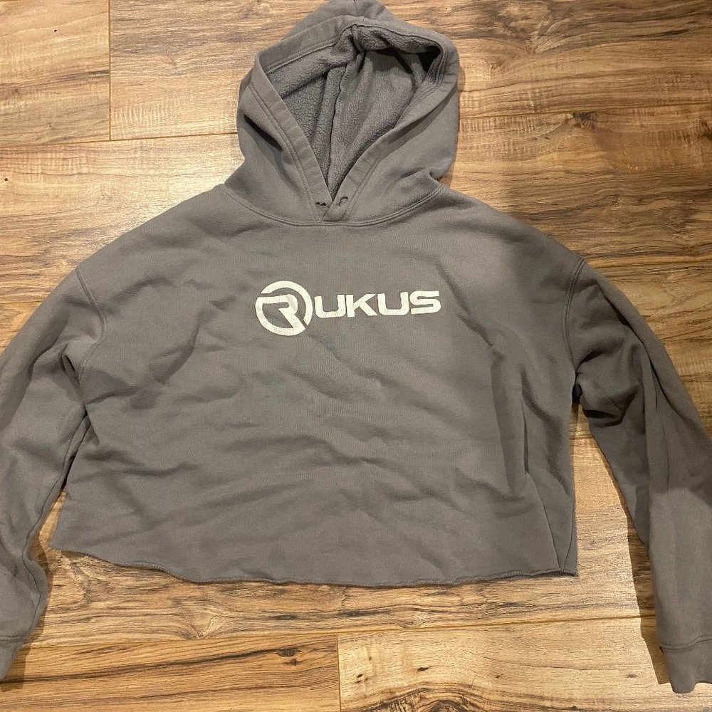 Rukus Cycling Studios Grey Cropped Hoodie